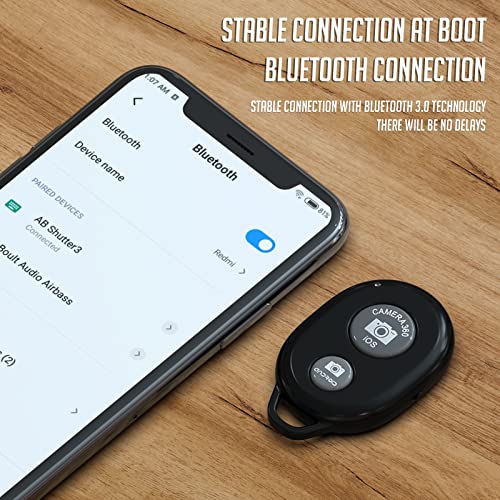 LS LAPSTER Quality Assured Lapster Camera Shutter Remote Control with Bluetooth for Hands-Free Photos and Videos -Compatibility with iOS and Android Devices-Black - Image 4