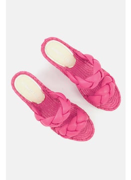 Kenneth Cole Women Medium Olivia Braid Espadrille  Slip On Wedge Sandal, Pink  - Image 4