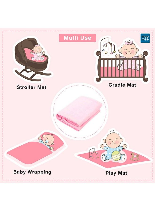 mee mee Reusable Water Proof Cotton Bed Protector Sheet;Extra Absorbent Mat;Dry Sheets;Urine Sheet;Dry Mat(Medium Pink)(70Cm X100Cm) - Image 5