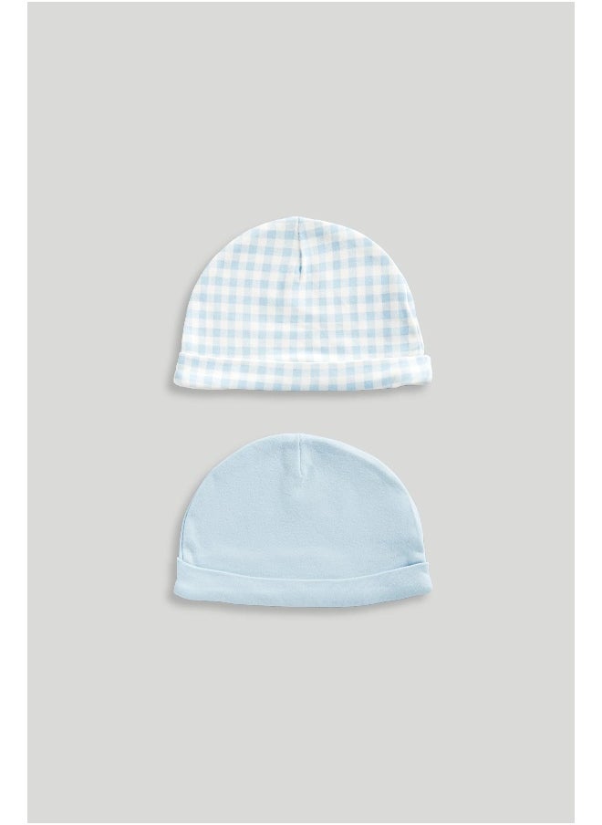 mothercare My First Blue Baby Hats - 2 Pack  - Image 1