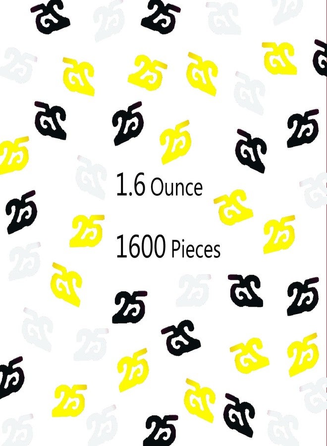 OJLDKTH Confetti 25 Confetti 25th Scatter Birthday Party Sequins Glitter Metallic Table Decoration for Anniversary Birthday Retirement event Supplies.(25 Golden Black Silver) - Image 3