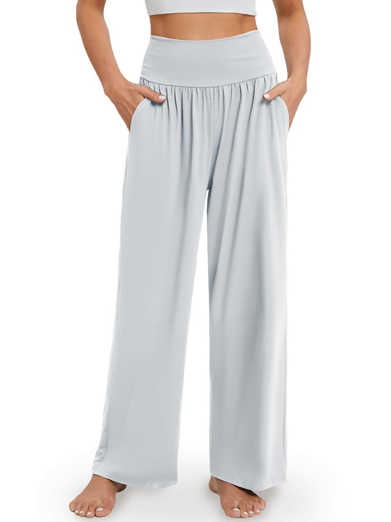 Gracyoga Wide Leg Yoga Pants for Women Casual Loose Cozy Sweatpants High Waisted Lounge Pajama Flowy Pants With Pockets - Image 1