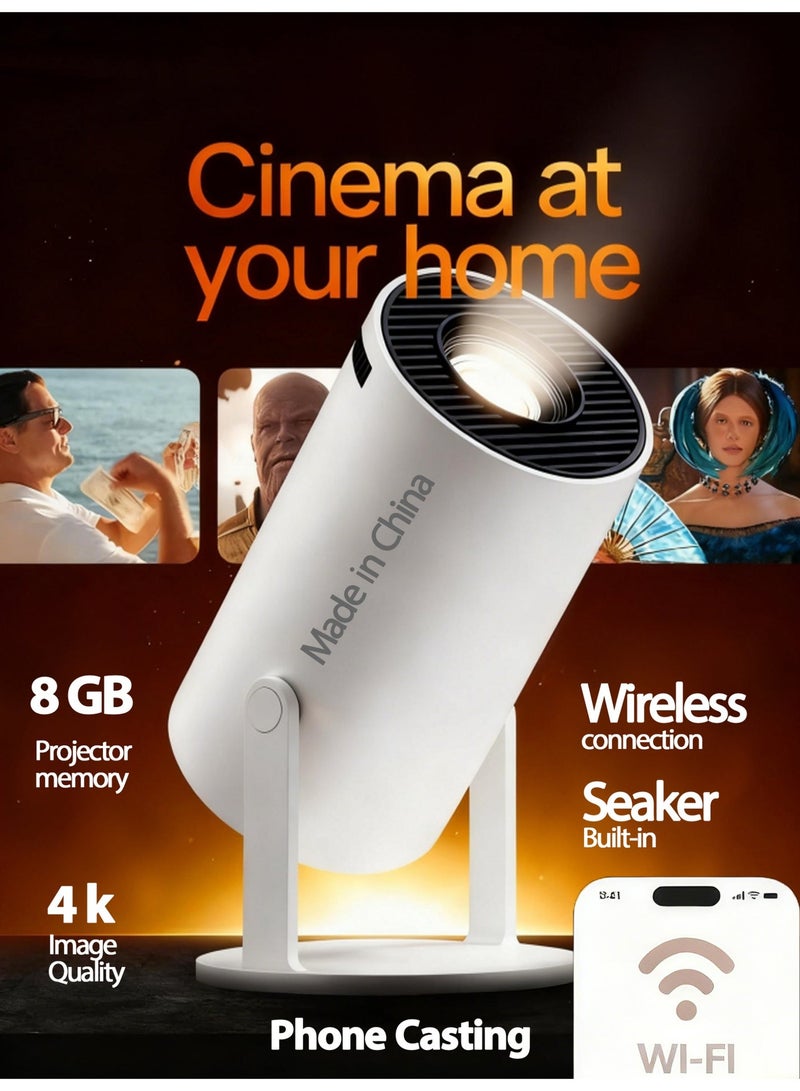 All-in-One 4K Full HD WiFi Projector HY300: Portable Design, Auto Focus, Wireless Casting & Cinematic Sound - Image 1