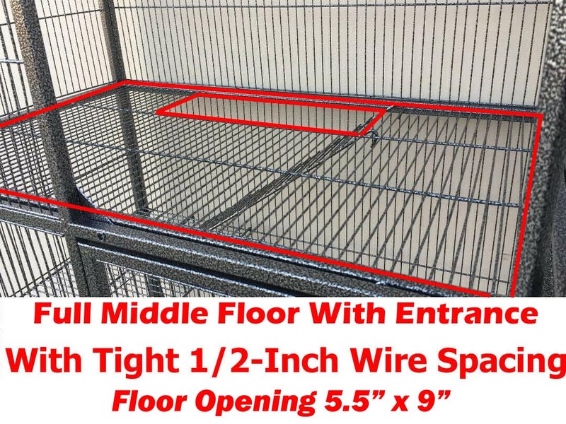 Mcage Deluxe Double Unit Two Full Story Durable Front Doors Tight 1/2-inch Wire Spacing Chew-Free Small Animal Critter Home Cage Water Bottle Food Bowl for Feisty Ferret Hammock Rat Mice On Wheels - Image 4