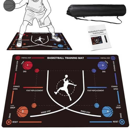 ZVD Portable Basketball Training Mat - Non-Slip Footwork Agility Mat for All basketball enthusiasts, Durable Basketball Footwork Training Equipment to Improve Speed, Strength, Coordination - Image 1