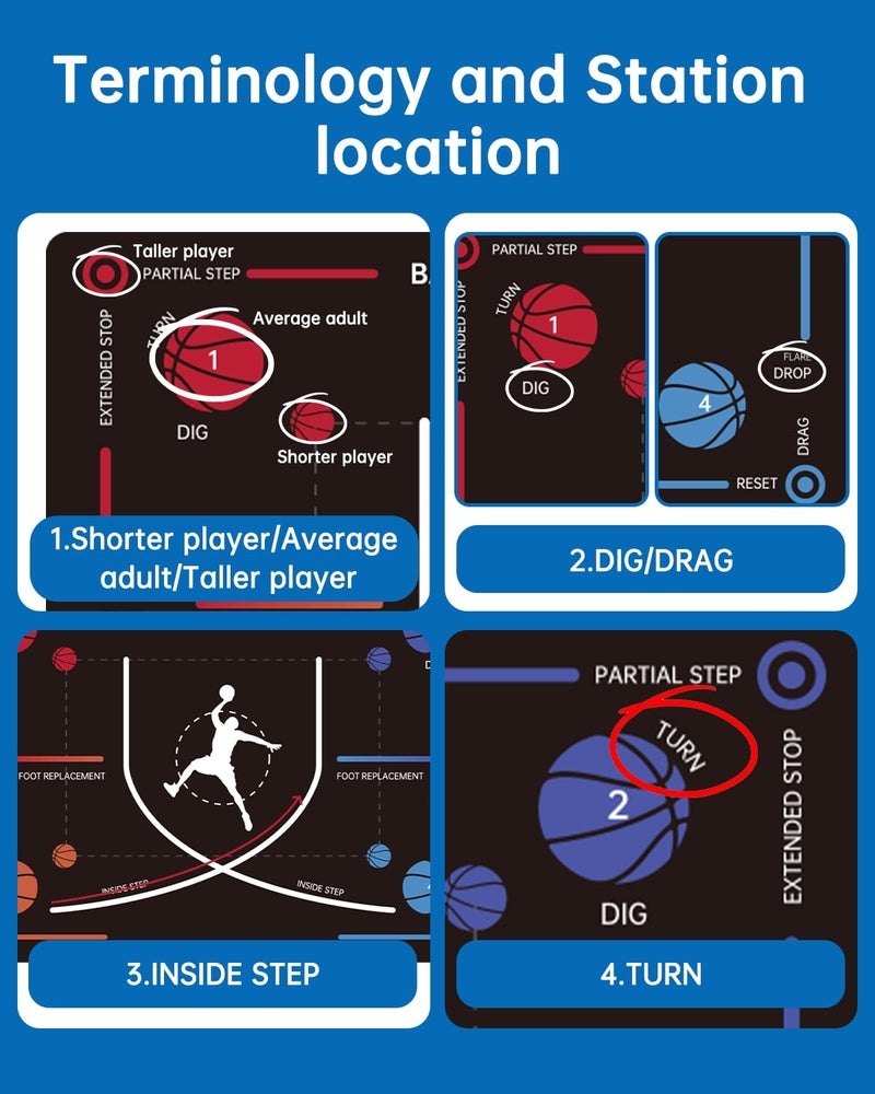 ZVD Portable Basketball Training Mat - Non-Slip Footwork Agility Mat for All basketball enthusiasts, Durable Basketball Footwork Training Equipment to Improve Speed, Strength, Coordination - Image 3
