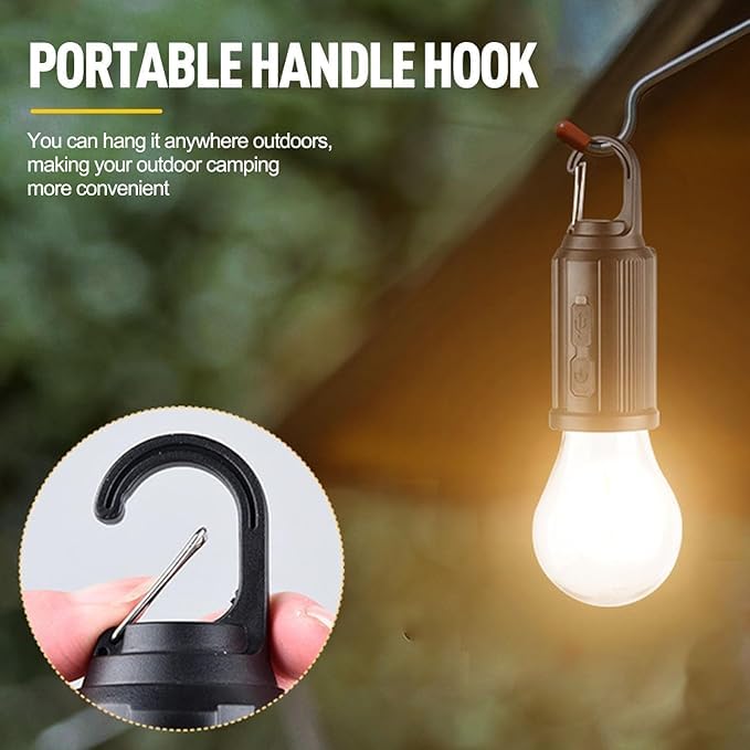 EYUVAA LABEL Solar & USB Rechargeable Camping Light Waterproof LED Tent Light With Hanging Hook, Fast Type-C Charging, Portable Solar Outdoor Light For Camping, Hiking (Pack of 2),Black&Blue - Image 4