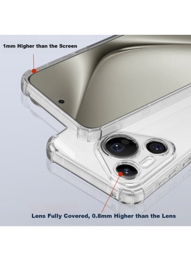 Holdzu غطاء هاتف مضاد للسقوط بمثبط صدمات هوائي لهاتف Huawei Pura70، غطاء واقي لـ Huawei P70، تغطية كاملة للعدسة السيليكونية، صقيل رقيق超 للرجال والنساء جديد - شفاف - Image 2