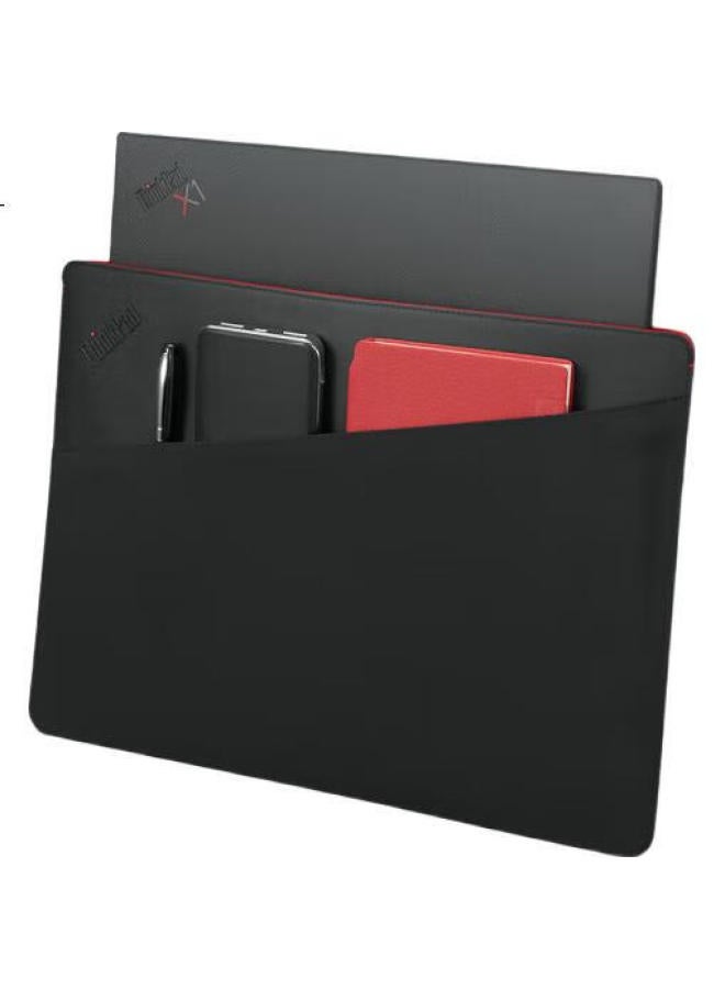 thinkpad Professional 14-Inch Sleeve Case, Portable And Slim, Leather Exterior With Bamboo Fiber Lining, Made Of Sustainable And Eco-Friendly Materials, Magnetic Buckle Design, Includes Separate Storage Space - Image 2