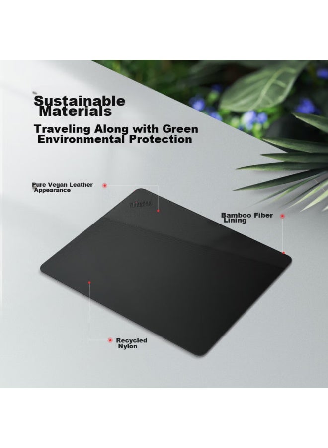 Thinkpad Professional 14-inch Sleeve Case, Portable And Slim, Leather Exterior With Bamboo Fiber Lining, Made Of Sustainable And Eco-friendly Materials, Magnetic Buckle Design, Includes Separate Storage Space - Image 1