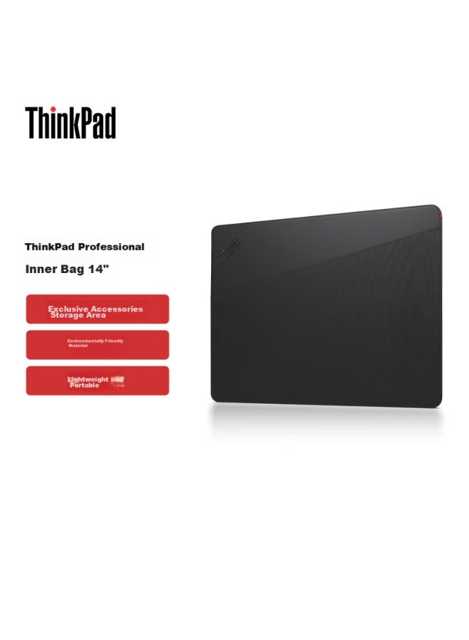 Thinkpad Professional 14-inch Sleeve Case, Portable And Slim, Leather Exterior With Bamboo Fiber Lining, Made Of Sustainable And Eco-friendly Materials, Magnetic Buckle Design, Includes Separate Storage Space - Image 5