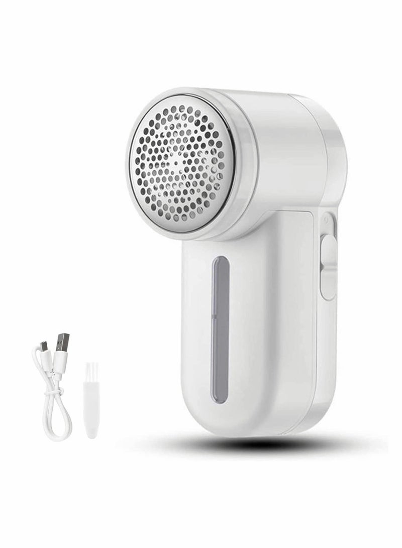Fabric Shaver Fuzz Remover, Rechargeable Fabric Shaver with 6-Blades, Dual Protection, Effectively and Quickly Remove Fuzz for Clothes, Sweater, Curtain, Socks, Couch, Blanket - Image 1