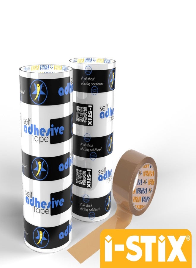 i-stix شريط تغليف آي-ستيكس | BOPP | 48 مم × 120 ياردة | عبوة من 6 لفات | شريط بلاستيكي شفاف متعدد - بني - Image 2