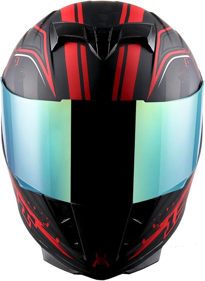 1Storm Motorcycle Full Face Helmet Skull King Matte Black with Extra Clear Shield - Image 4
