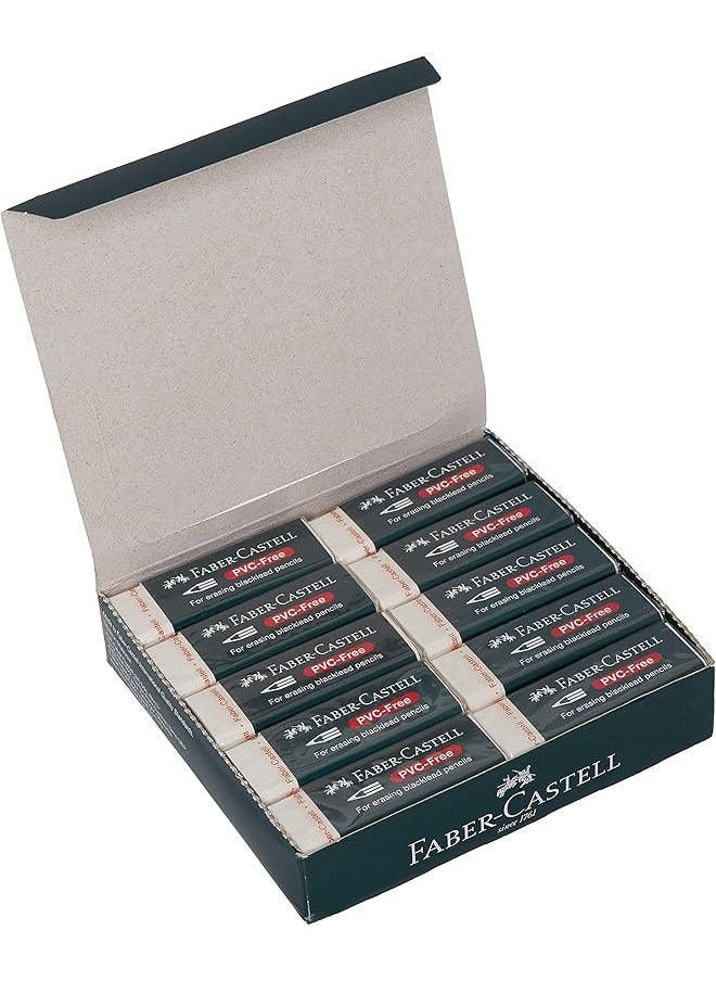 FABER-CASTELL - Rectangle Eraser Color White Pack Of 20 - Image 1