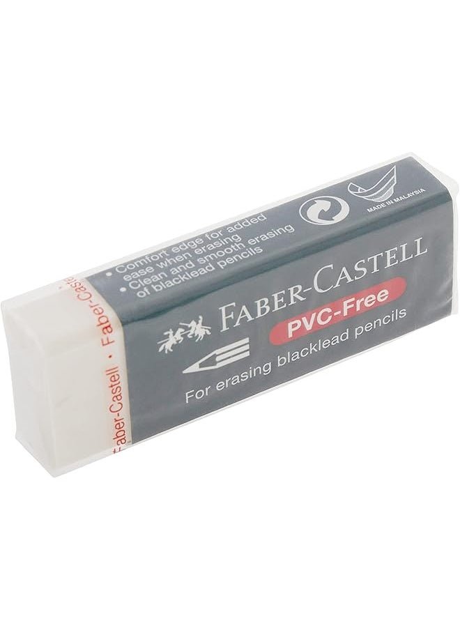 FABER-CASTELL - Rectangle Eraser Color White Pack Of 20 - Image 1