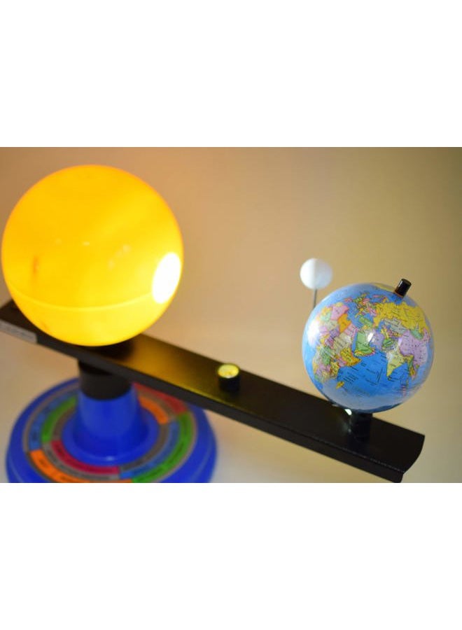 EISCO Illuminated Sun, Earth & Moon Orbital Model, 12.25" H x 16.25" W - 12V Light Bulb Demonstrates Sunlight on Earth & Moon - Solar Eclipse Demonstration - Includes Experiment Guide - Image 3