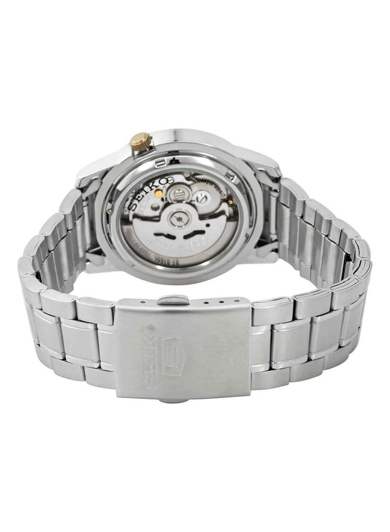 Seiko ساعة يد أوتوماتيكية للرجال بقرص أسود من الفولاذ المقاوم للصدأ SNKK17K1 - Image 2