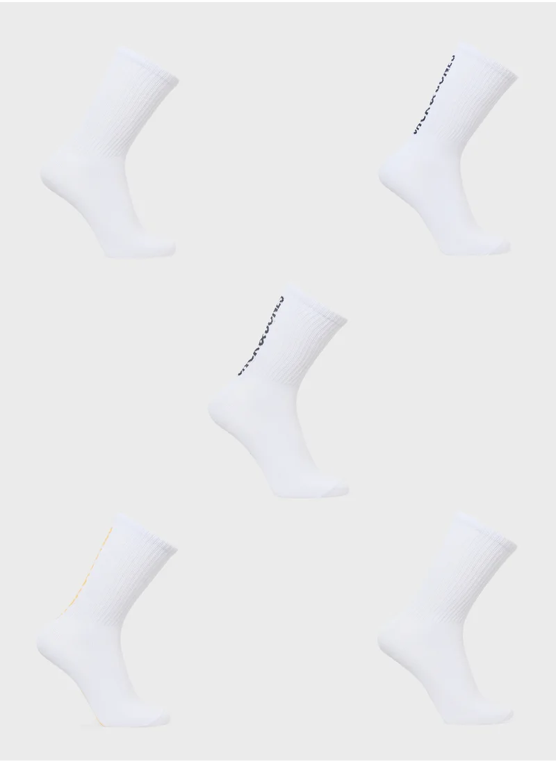 جاك وجونز جونيور Youth 5 Pack Logo  Sockes