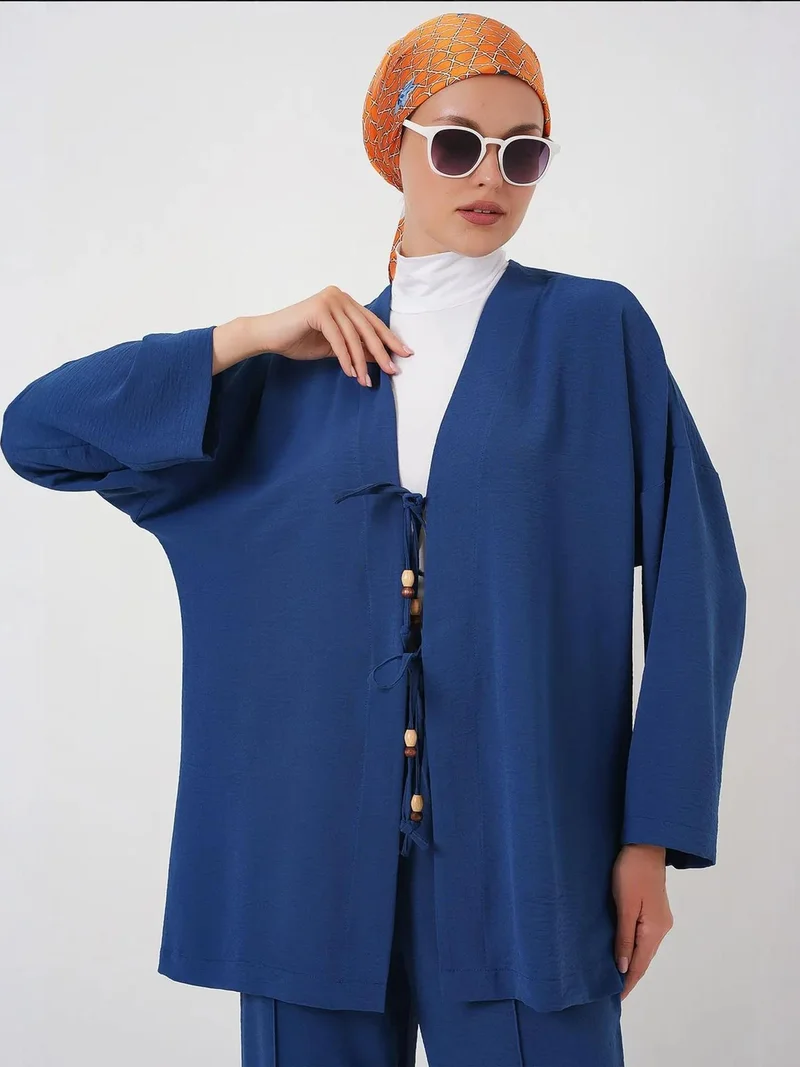 بيغ دارت طقم كارديجان طويل بياقة على شكل حرف  وبنطلون من