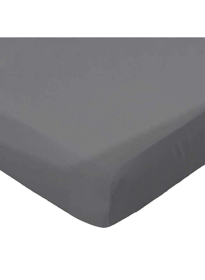 SHEETWORLD.COM SheetWorld Fitted 100% Cotton Flannel Portable Mini Crib Sheet 24 x 38, Flannel - Dark Grey, Made in USA - Image 1