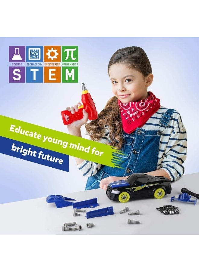 Coogam Coogam Take Apart Racing Car with Electric Screwdriver Tool, Fine Motor Skill Toy Car Construction Set STEM Building Learning Game with Light and Sound Gifts for 3 Year Old Boys and Girls  - Image 1