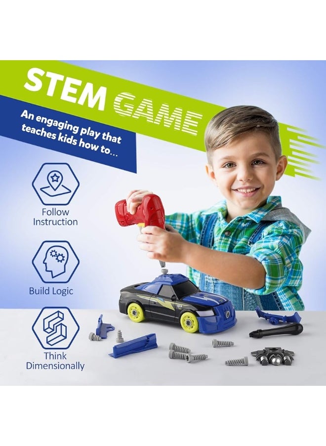 Coogam Coogam Take Apart Racing Car with Electric Screwdriver Tool, Fine Motor Skill Toy Car Construction Set STEM Building Learning Game with Light and Sound Gifts for 3 Year Old Boys and Girls  - Image 2