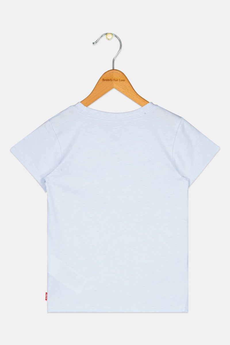 Levi's Kids Girl Graphic Print Short Sleeve T-Shirt, Light Blue - Image 2