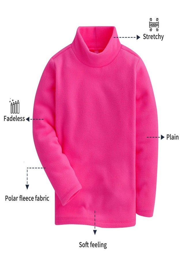 Mud Kingdom Kids Fleece Shirts High Collar Soft Tops Unisex, Hot Pink, 2T - Image 2
