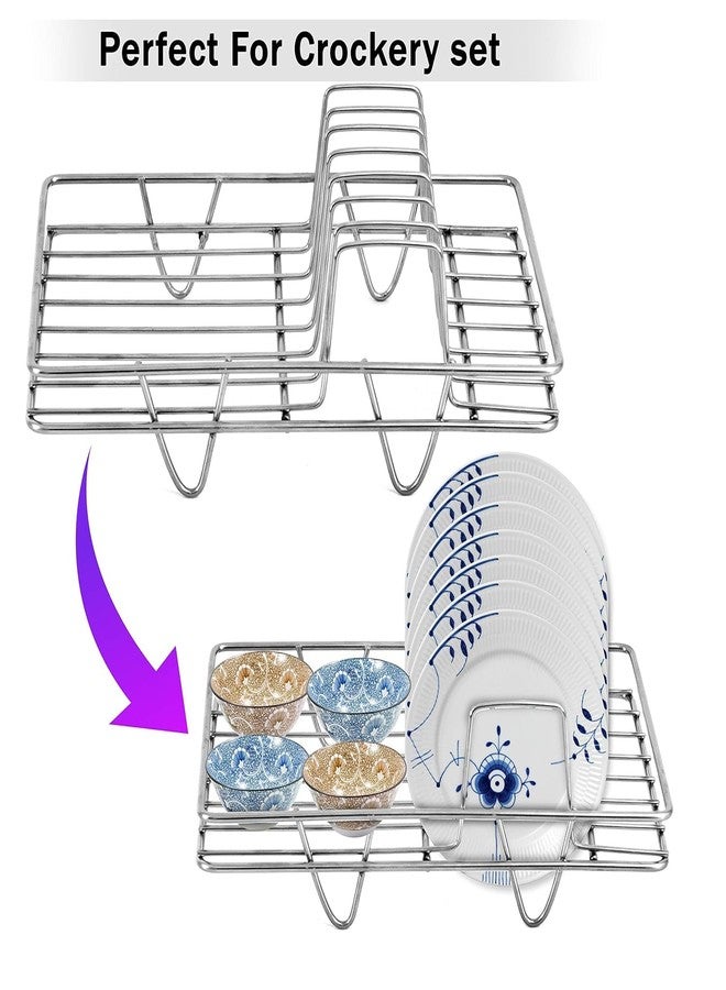 SEYROLIN Durable Stainless Steel Kitchen Storage Rack – Compact Multi-Use Dish and Plate Organizer with Anti-Scratch Protection (Cup Saucer Stand). - Image 3