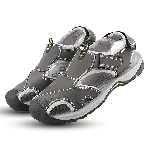 FUEL Soldier-04 Fisherman Sandals for Men | Comfortable, Breathable, Flexible Casual Sandals with Protective Bump Toe | Anti-Skid Outdoor & Beach Sports Footwear (Grey, 9UK) - Image 5