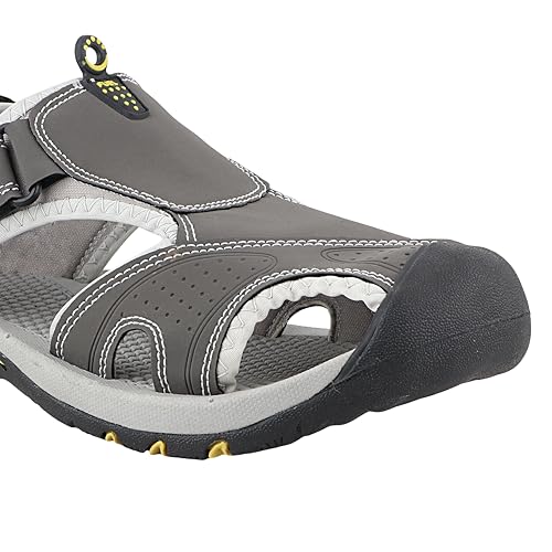 FUEL Soldier-04 Fisherman Sandals for Men | Comfortable, Breathable, Flexible Casual Sandals with Protective Bump Toe | Anti-Skid Outdoor & Beach Sports Footwear (Grey, 9UK) - Image 2