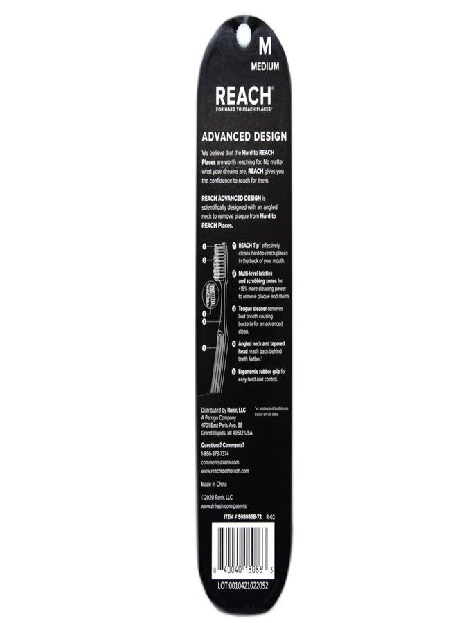Reach Advanced Design Medium Toothbrushes, Colors May Vary, 3 Count (Pack of 2 Total 6 Toothbrushes, 18087 - Image 3