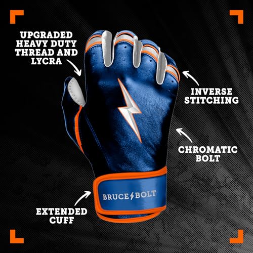 BRUCE BOLT Signature Series Short Cuff Batting Gloves Brandon Nimmo Edition Nimmo Blue Large - Image 3