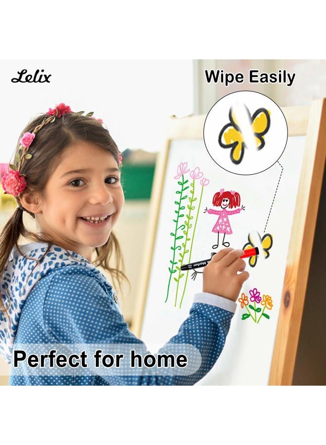 Lelix 15 Colors Dry Erase Markers, Magnetic Whiteboard Markers Fine Point with Eraser for Back to School, Office, Home Perfect for Writing on White Board, Dry Erase Board, Mirror, Glass - Image 4