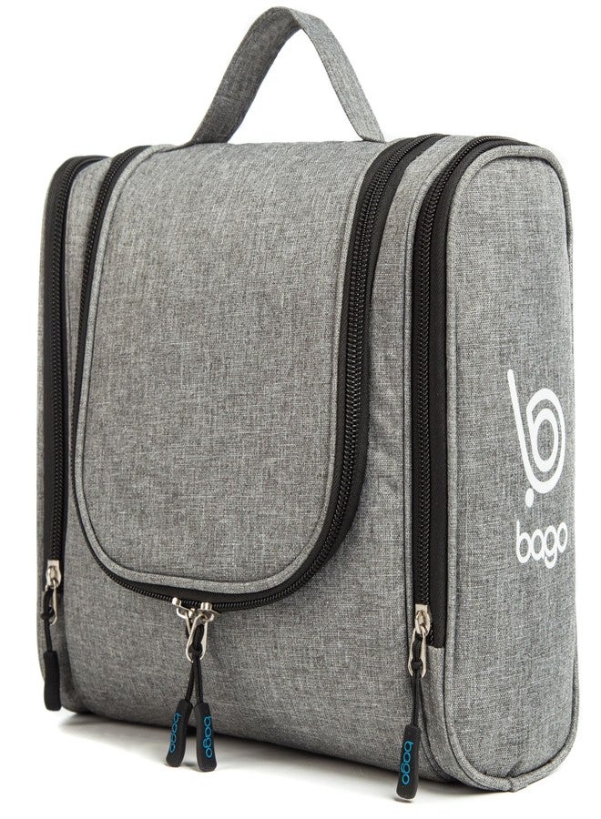 باجو حقيبة أدوات تجميل للسفر من باجو للنساء والرجال - حقيبة كبيرة مقاومة للماء معلقة لأدوات التجميل للحمام والسفر - حقيبة مكياج (رمادي ثلجي) - Image 1