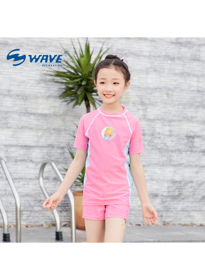 بدلة سباحة للبنات، قطعتين، ملابس سباحة للينابيع الحارة، ملابس واقية من الشمس، مجموعة ملابس سباحة للأطفال، سريعة الجفاف