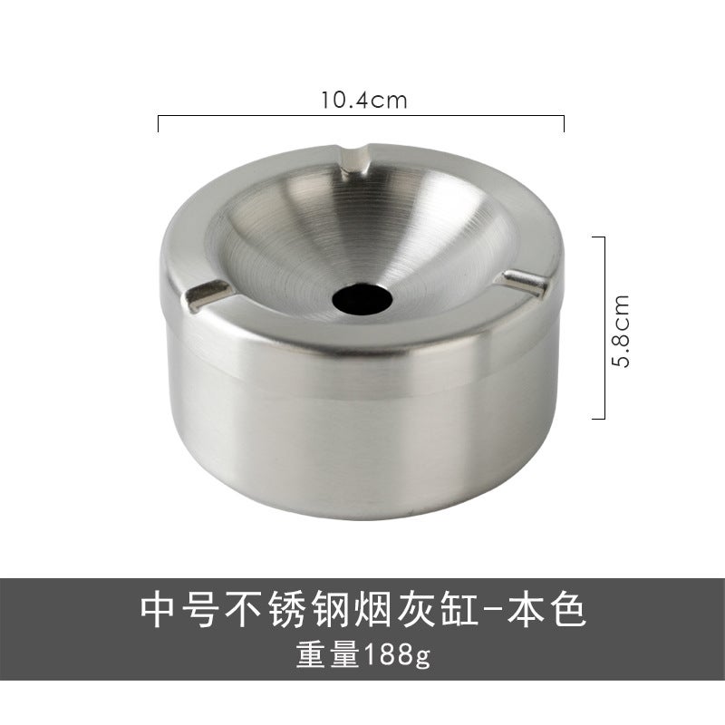 Siwei European Style Thickeneded Stainless Steel Ashtray With Cover Creative Retro Style Home Commercial Can Be Logo - Image 1