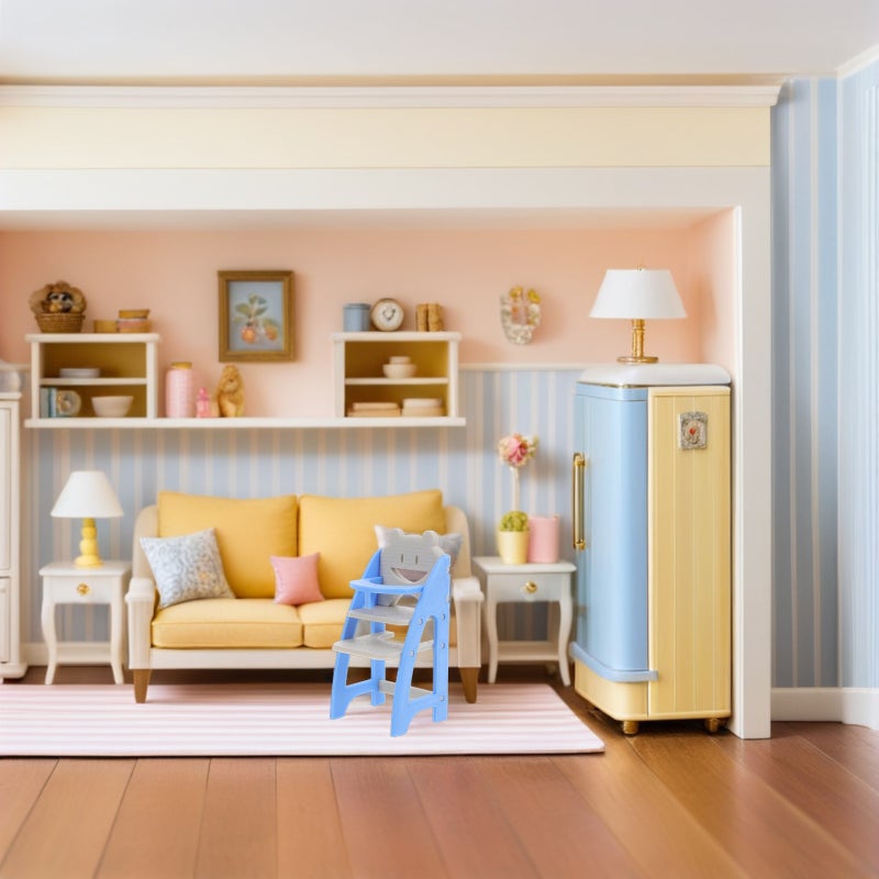 Doll Highchair: Baby Doll High Chair - 1:12 Dollhouse Miniature Furniture for Pretend Play - Infant High Chair Model Mini Furniture for Dollhouse Decoration - Image 4