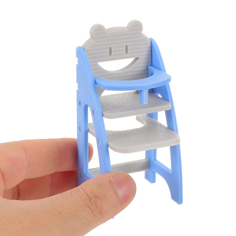 Doll Highchair: Baby Doll High Chair - 1:12 Dollhouse Miniature Furniture for Pretend Play - Infant High Chair Model Mini Furniture for Dollhouse Decoration - Image 5