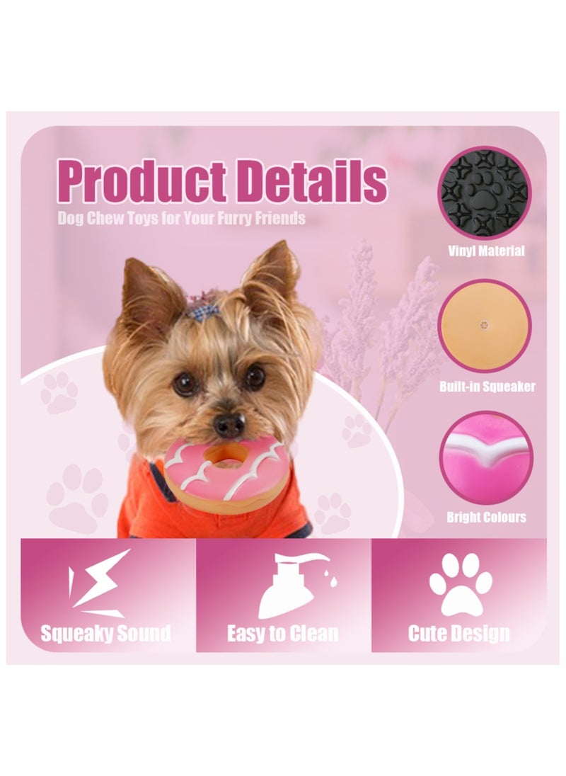 MIIXUER - 3 Pack Chew Toys for dogs, Cute Squeaky Dog Toys for Puppy to Medium Dogs, Soft Durable Interactive Chew Toy for Dogs - round cookies - Image 1