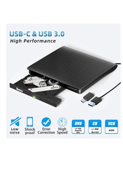 Generic External DVD Drive USB 3.0 Type C Portable CD+/-RW DVD Player Burner Rewriter ROM Compatible with Laptop Desktop PC Windows MacBook Linux Mac OS  - Image 2
