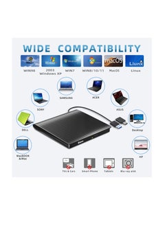 Generic External DVD Drive USB 3.0 Type C Portable CD+/-RW DVD Player Burner Rewriter ROM Compatible with Laptop Desktop PC Windows MacBook Linux Mac OS  - Image 4