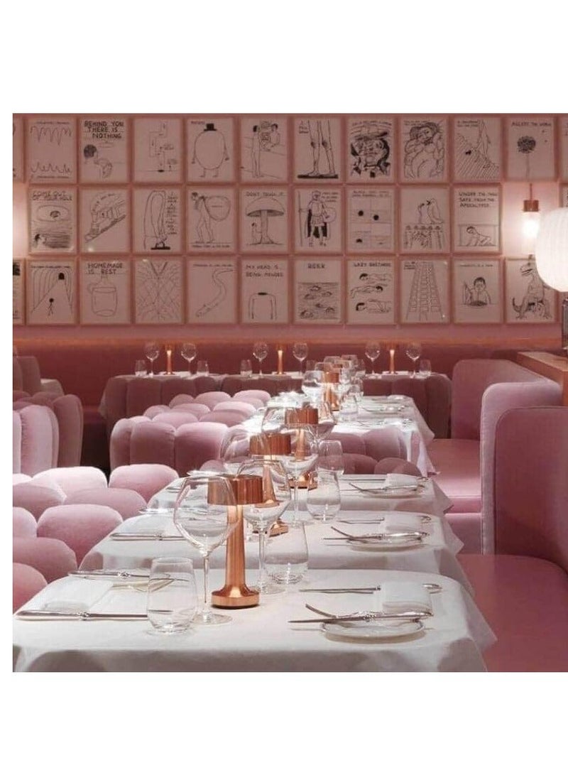 راكسوم مصباح طاولة، مصباح مكتبي LED بمستشعر لمس لاسلكي قابل لإعادة الشحن، مصباح مكتبي 3 طرق للتعتيم، مع سلك USB لإضاءة البار والمطعم وغرفة النوم بجانب السرير (فضي) - Image 4