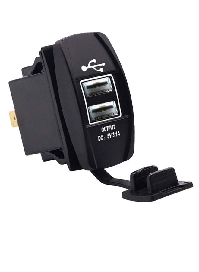 NIBEMINENT USB Car Charger Socket Black  - Image 2