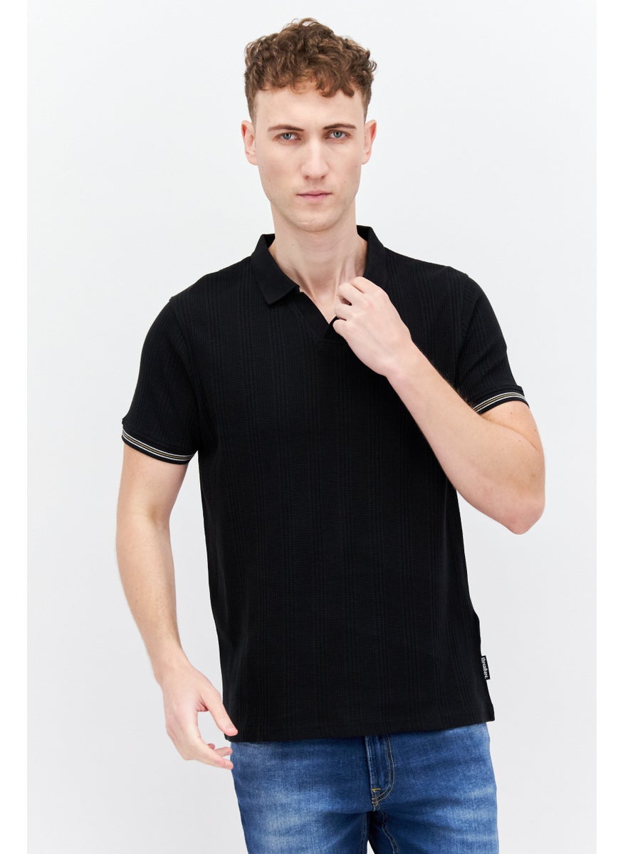 Men Regular Fit Short Sleeve Textured Polo Shirt, Black - pzsku/Z01CAEF8E45494B3CF710Z/45/_/1727187671/a1565c86-d1a0-4e8f-b8b6-253e9540b0f6