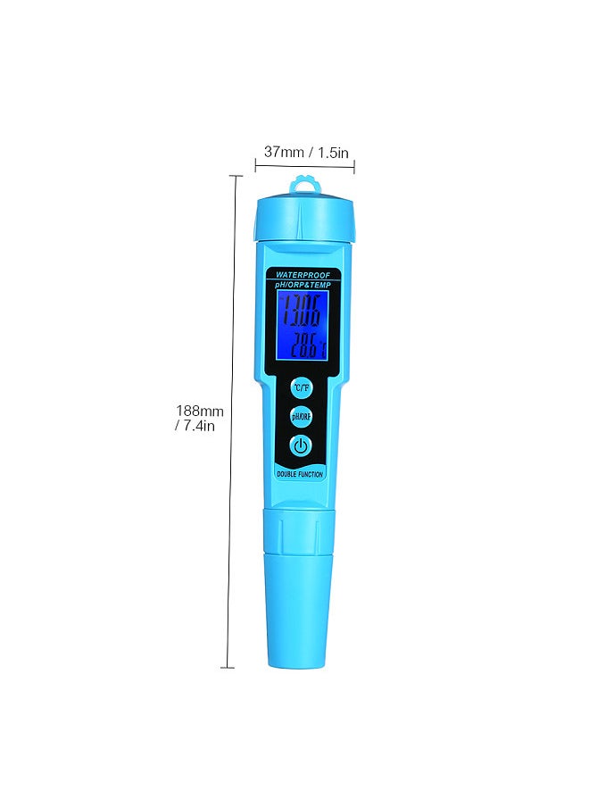 Generic - Professional 3 in 1 pH/ORP/TEMP Meter Water Detector Multi-parameter Digital LCD Tri-Meter Multi-function Water Quality Monitor Multi-parameter Water Quality Tester - Image 1