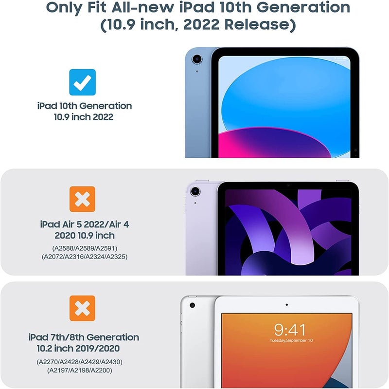 ProElite Cover for Apple iPad (A16) 11th/10th Gen (2025/2022) Case Cover, 360 Rotatable Smart Flip Case Cover for Apple iPad 11th/10th Generation 2025/2022 with Stylus Pen, Hippy - Image 2