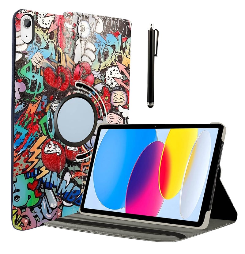 ProElite Cover for Apple iPad (A16) 11th/10th Gen (2025/2022) Case Cover, 360 Rotatable Smart Flip Case Cover for Apple iPad 11th/10th Generation 2025/2022 with Stylus Pen, Hippy - Image 1