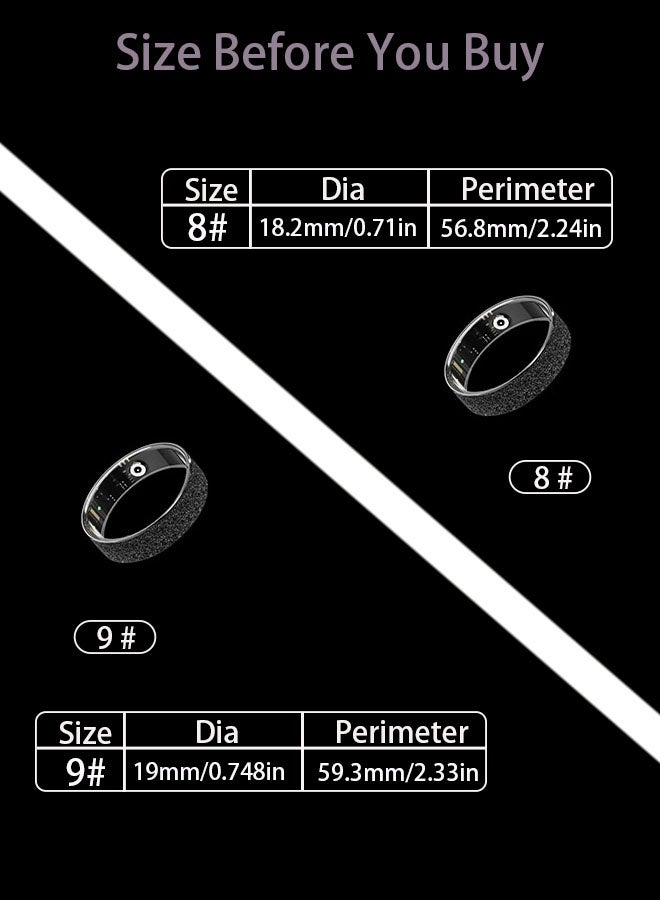 Smart Ring Sleep Tracker for Men Women，Health Rings with Blood Pressure, Heart Rate Tracking， Long Lasting Batteries Waterproof Fitness Tracker with iOS & Android(Black) - Image 4